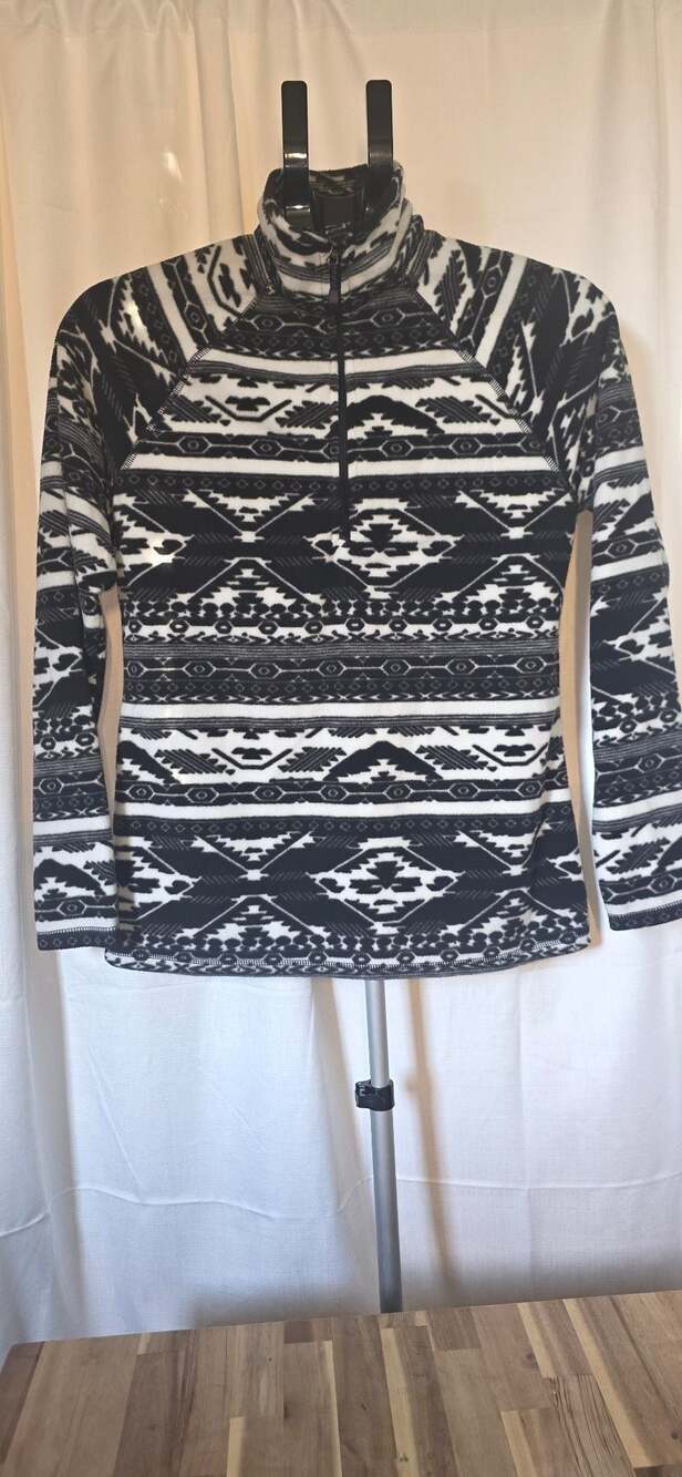 Eddie Bauer Women's S Aztec Geometric 1/4 Zip Fleece Pullover